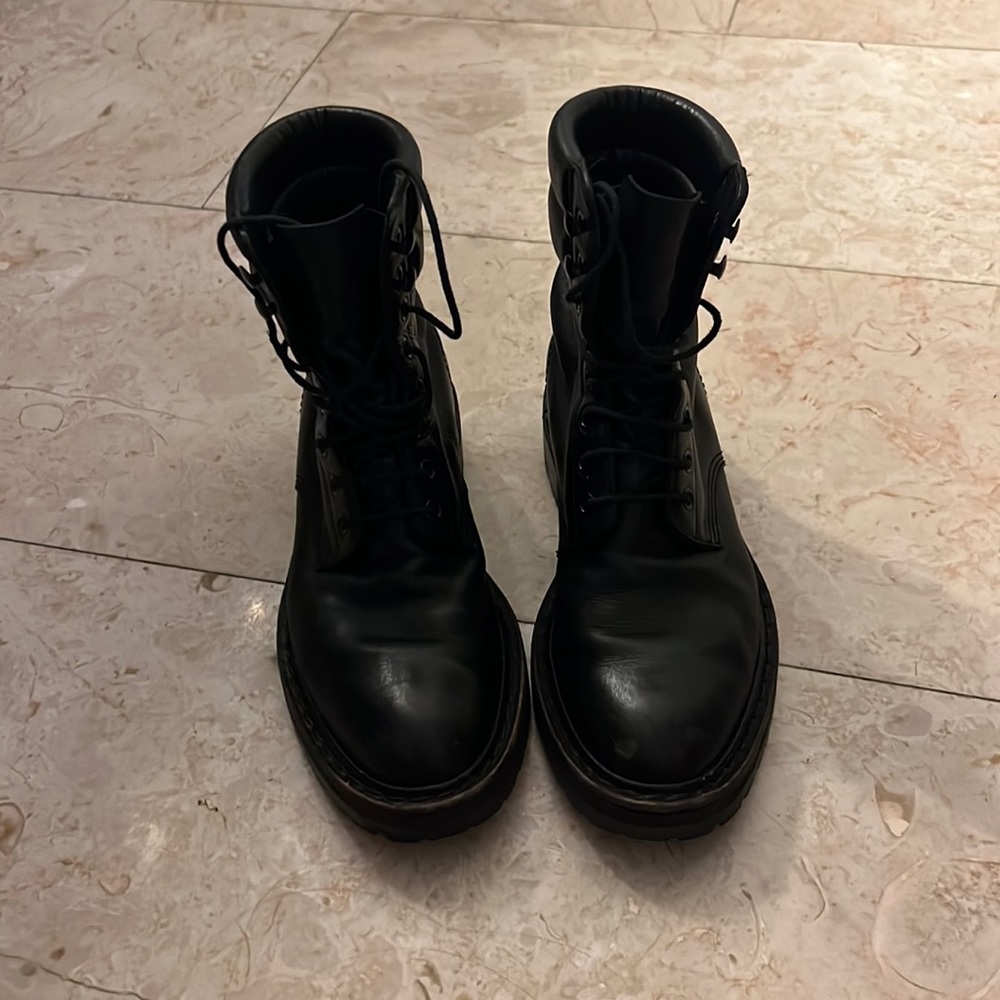 Saint Lauren leather combat boots